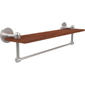  Tango Collection 22 Inch Solid IPE Ironwood Shelf with Integrated Towel Bar, Satin Chrome
