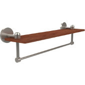  Tango Collection 22 Inch Solid IPE Ironwood Shelf with Integrated Towel Bar, Satin Nickel