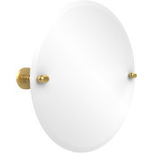  Frameless Round Tilt Mirror with Beveled Edge, Polished Brass