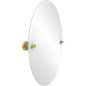  Frameless Oval Tilt Mirror with Beveled Edge, Unlacquered Brass