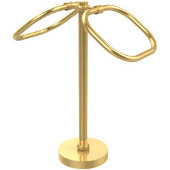  Two Ring Oval Guest Towel Holder, Polished Brass