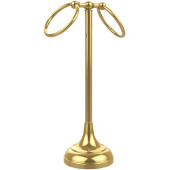  Vanity Top 2 Ring Guest Towel Holder, Unlacquered Brass