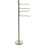  Floor Standing 49 Inch 4 Pivoting Swing Arm Towel Holder, Antique Pewter