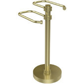  Free Standing Two Arm Guest Towel Holder, Satin Brass