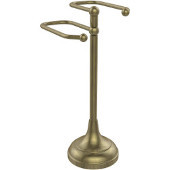  Free Standing Two Arm Guest Towel Holder, Antique Brass
