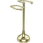  Free Standing Two Arm Guest Towel Holder, Satin Brass