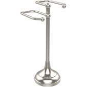  Free Standing Two Arm Guest Towel Holder, Satin Nickel