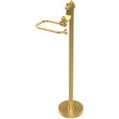  Free Standing European Style Toilet Tissue Holder, Unlacquered Brass