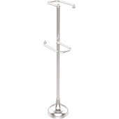  Free Standing Two Roll Toilet Tissue Stand, Satin Chrome