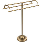  Free Standing Double Arm Towel Holder, Brushed Bronze