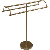  Free Standing Double Arm Towel Holder, Brushed Bronze