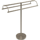  Free Standing Double Arm Towel Holder, Antique Pewter