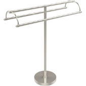  Free Standing Double Arm Towel Holder, Polished Nickel