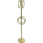  Towel Stand with 4 Integrated Towel Rings, Satin Brass