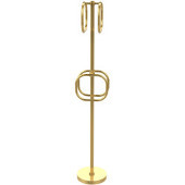  Towel Stand with 4 Integrated Towel Rings, Polished Brass