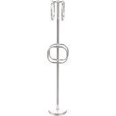  Towel Stand with 4 Integrated Towel Rings, Satin Chrome