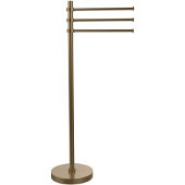  Towel Stand with 3 Pivoting 12 Inch Arms, Brushed Bronze