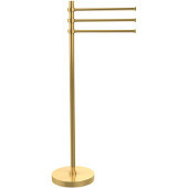  Towel Stand with 3 Pivoting 12 Inch Arms, Polished Brass