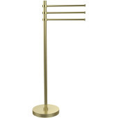  Towel Stand with 3 Pivoting 12 Inch Arms, Satin Brass