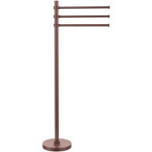  Towel Stand with 3 Pivoting 12 Inch Arms, Antique Copper