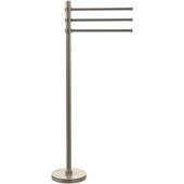  Towel Stand with 3 Pivoting 12 Inch Arms, Antique Pewter