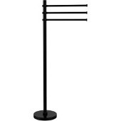  Towel Stand with 3 Pivoting 12 Inch Arms, Matte Black