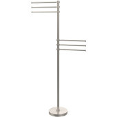  Vanity Top Collection Contemporary 6 Arm Towel Stand, Premium Finish, Satin Nickel