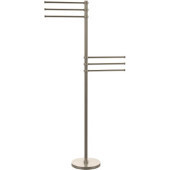  Towel Stand with 6 Pivoting 12 Inch Arms, Antique Pewter