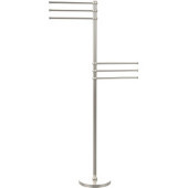  Towel Stand with 6 Pivoting 12 Inch Arms, Polished Nickel