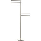  Towel Stand with 6 Pivoting 12 Inch Arms, Satin Nickel