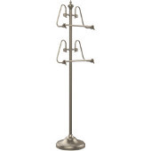  Floor Standing 49 Inch Towel Stand, Antique Pewter