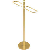 Contemporary Free Standing Floor Bath Towel Valet, Polished Brass