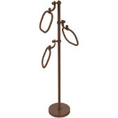  Towel Stand with 9 Inch Oval Towel Rings, Antique Bronze