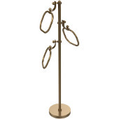  Towel Stand with 9 Inch Oval Towel Rings, Brushed Bronze