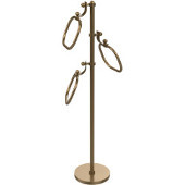  Towel Stand with 9 Inch Oval Towel Rings, Brushed Bronze