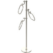  Towel Stand with 9 Inch Oval Towel Rings, Polished Nickel