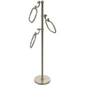  Towel Stand with 9 Inch Oval Towel Rings, Antique Pewter