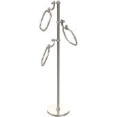  Towel Stand with 9 Inch Oval Towel Rings, Satin Nickel