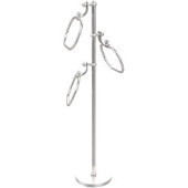  Towel Stand with 9 Inch Oval Towel Rings, Satin Chrome