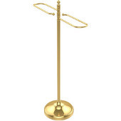  Traditional Free Standing Floor Bath Towel Valet, Unlacquered Brass
