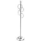  Floor Standing 4 Towel Ring Stand, Polished Chrome