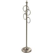  Floor Standing 4 Towel Ring Stand, Antique Pewter