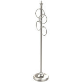  Floor Standing 4 Towel Ring Stand, Polished Nickel