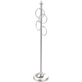  Floor Standing 4 Towel Ring Stand, Satin Chrome