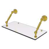  Waverly Place Collection 18'' Floating Glass Shelf in Polished Brass, 18'' W x 8'' D x 7-5/16'' H