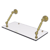  Waverly Place Collection 18'' Floating Glass Shelf in Satin Brass, 18'' W x 8'' D x 7-5/16'' H