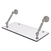  Waverly Place Collection 18'' Floating Glass Shelf in Satin Nickel, 18'' W x 8'' D x 7-5/16'' H