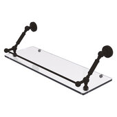  Waverly Place Collection 24'' Floating Glass Shelf with Gallery Rail in Oil Rubbed Bronze, 24'' W x 8-5/8'' D x 7-5/16'' H