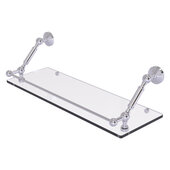  Waverly Place Collection 24'' Floating Glass Shelf with Gallery Rail in Polished Chrome, 24'' W x 8-5/8'' D x 7-5/16'' H
