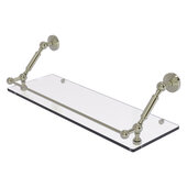  Waverly Place Collection 24'' Floating Glass Shelf with Gallery Rail in Polished Nickel, 24'' W x 8-5/8'' D x 7-5/16'' H